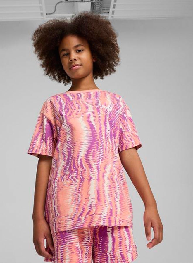 بوما تيشيرت بطبعات طبيعية أساسية للشباب . - Image 1